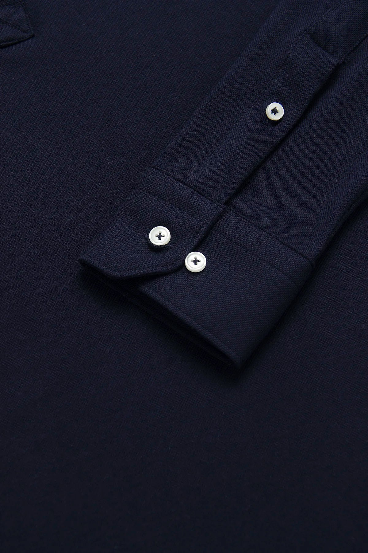 Camisa Piqué Polera Algodón Azul Oscuro